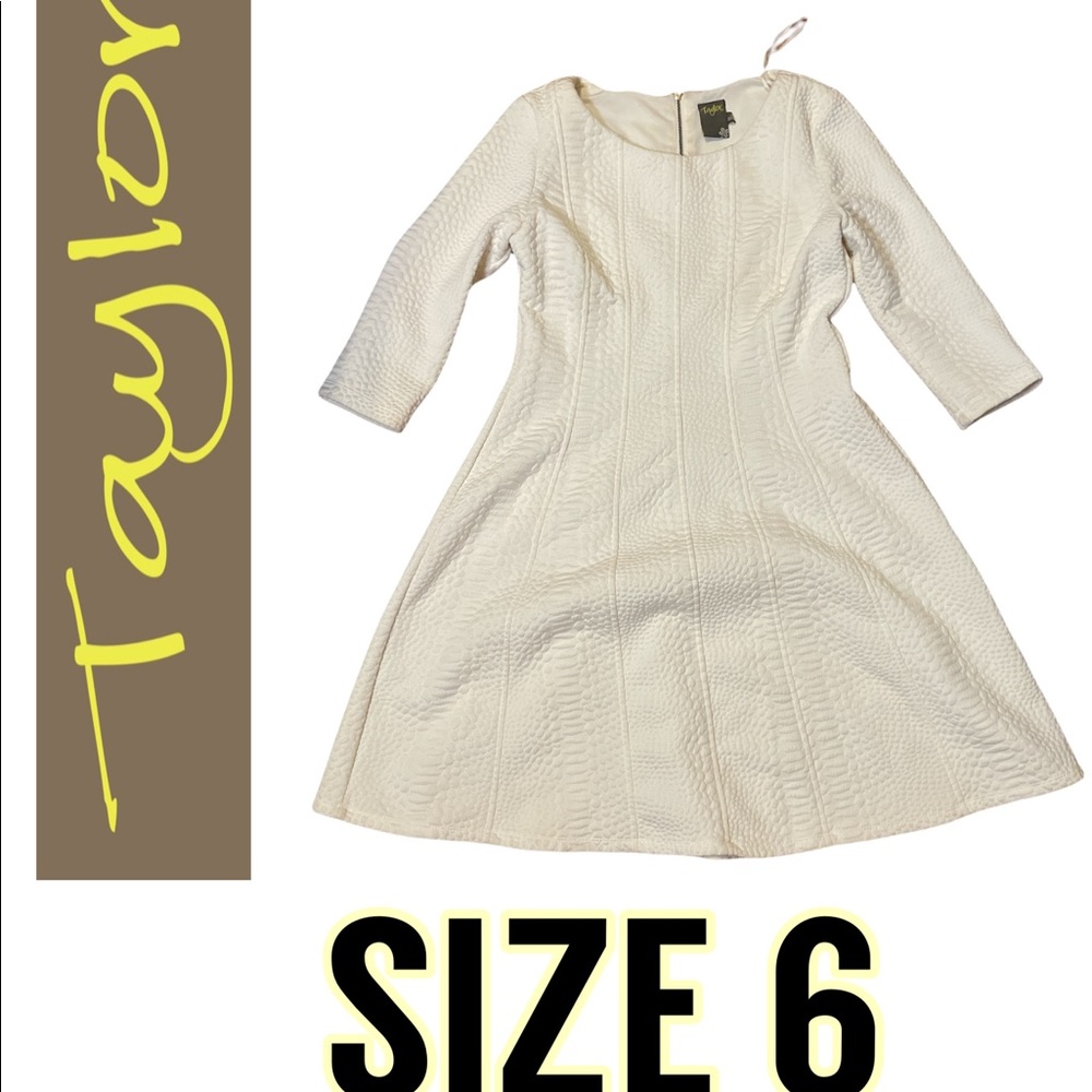 TAYLOR BRAND - White long sleeve dress - SIZE 6